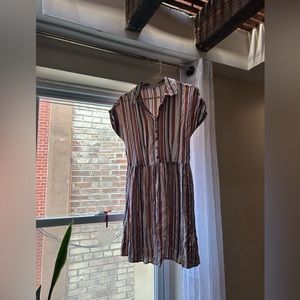 Bebop collared button down geometric colorful dress